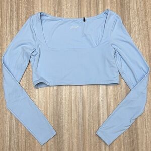 YoungLA Long Sleeve Performance Top Square Neck Crop Top Size Small Color Flirty